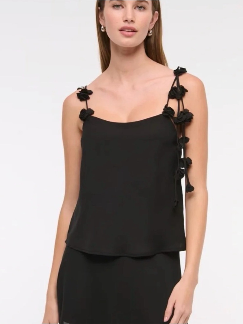 Abercrombie & Fitch Black Floral-Tie Camisole